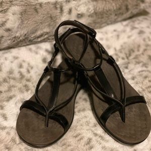 Privo Black Patton Leather Sandals
